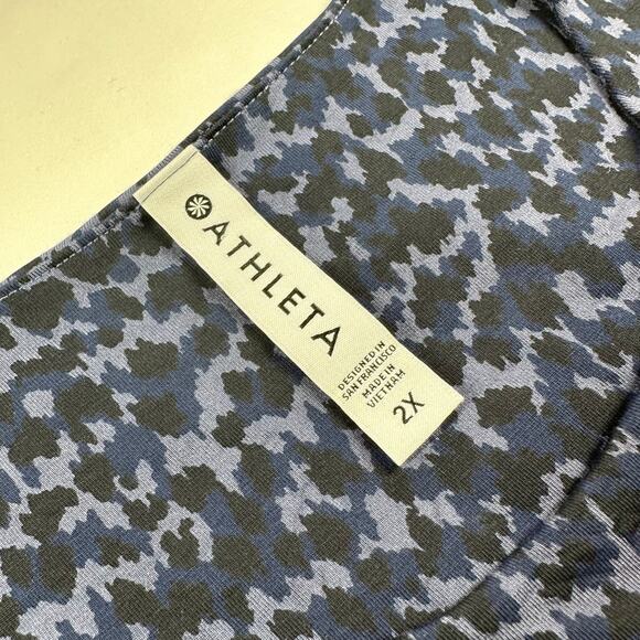 Athleta Dress Womens 2X Blue Santorini Thera Traverse Geo Sleeveless Swing Tank - Picture 4 of 10